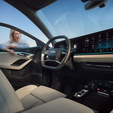Side view cockpit Audi Q6 SUV e-tron