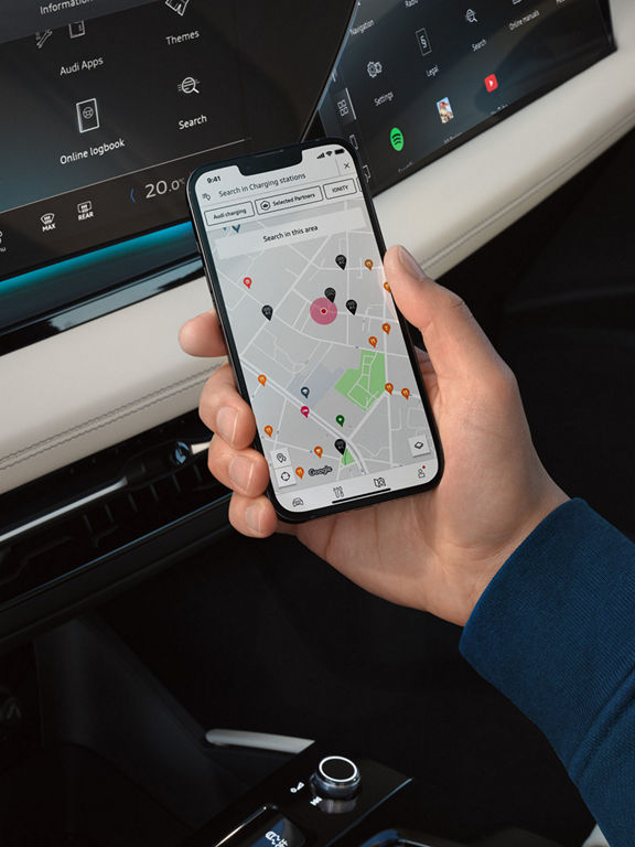 Smartphone with myAudi app open