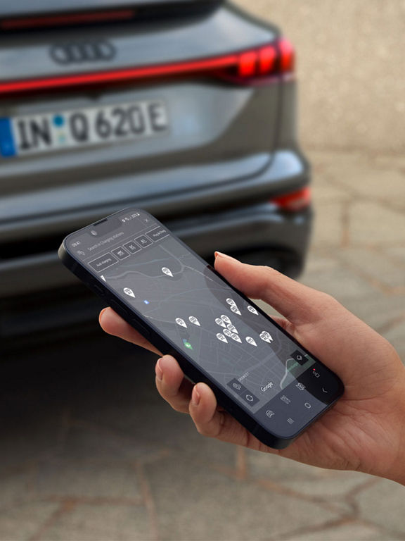 Foto del sistema de carga del Audi Q6 Sportback e-tron.