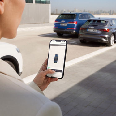 Sistemi di assistenza alla guida del SUV Audi Q7 tramite l'app.