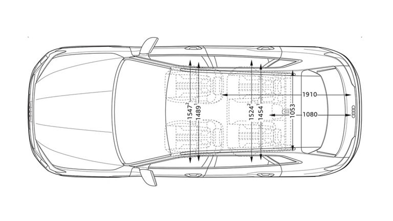 Top view Audi Q8 e-tron