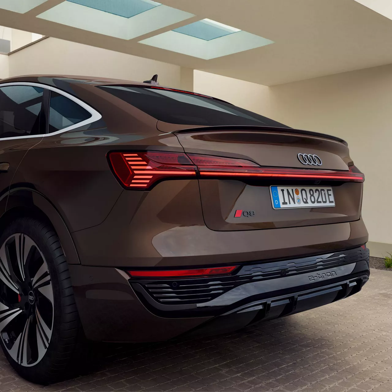 rear view Audi Q8 Sportback e-tron