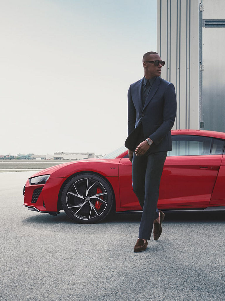Vista lateral del Audi R8 Coupé V10 Performance RWD. 