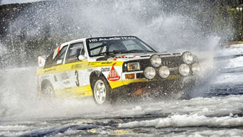 Audi quattro med Stig Blomqvist i  rally-VM  1984.