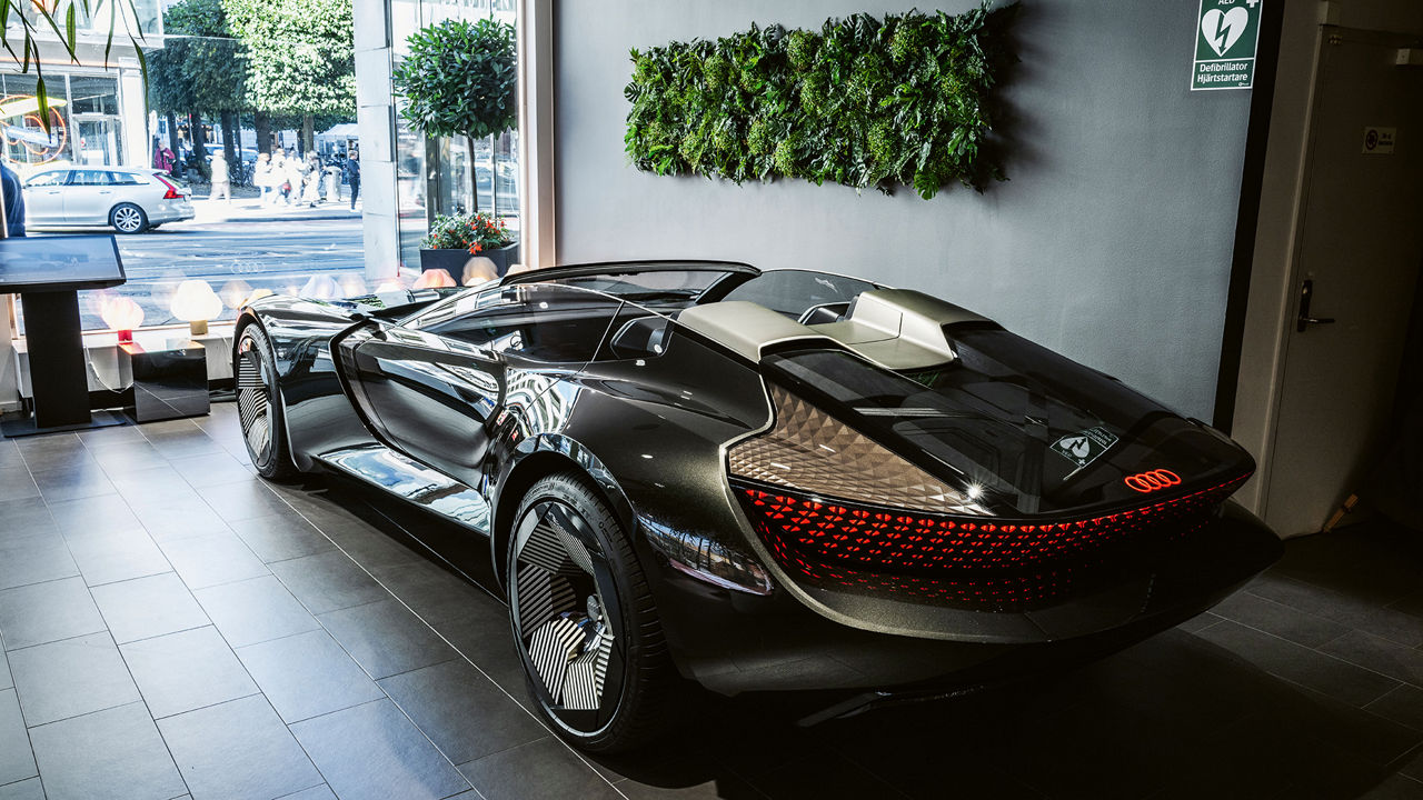 Konceptbilen Audi skysphere på Audi Studios i Stockholm. 