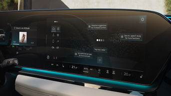 Sur l'écran de l'Audi Q6, on peut voir l'Audi Assistant.