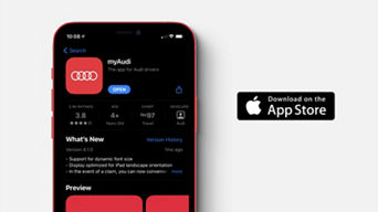 The iOS store on an iPhone displaying the the myAudi app information