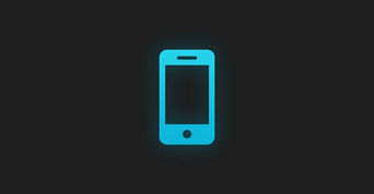 Illustration of a mobile phone in blue colour on a black background