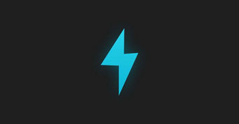 Illustration of an electricity bolt in blue colour on a black background