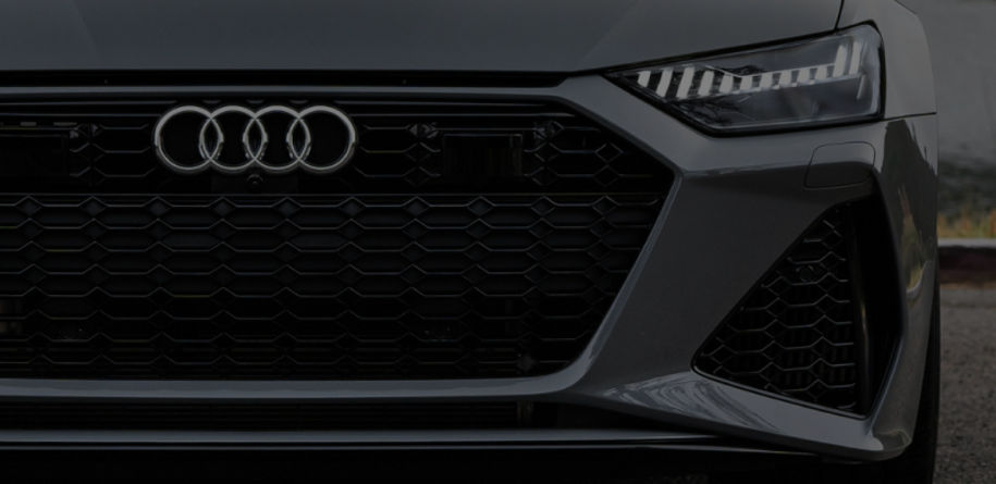 front grill on grey audi