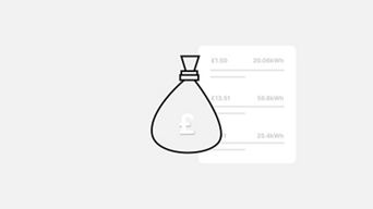 A greyscale Illustration of a moneybag & an expense statement to the right