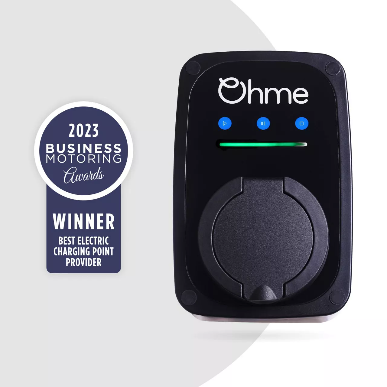 Award for Ohme - 2023 Business Motoring awards winner - best electric charging point provider