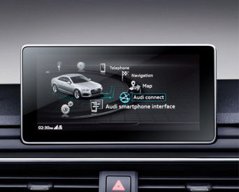 An Audi dashboard screen displaying options with 'Audi Connect' selected