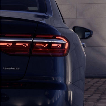 cut away close up rear view of Audi A8 S8