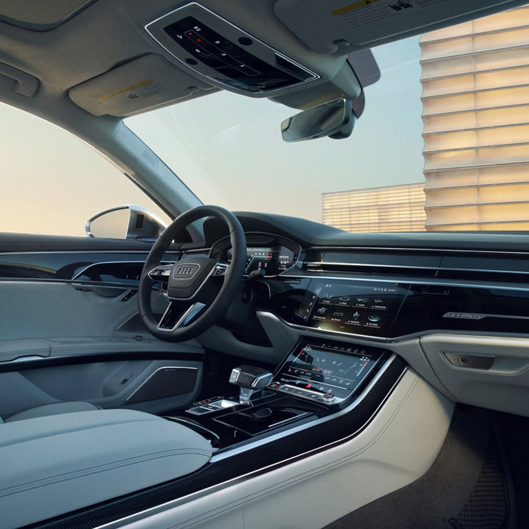 passenger inside interior view of Audi A8 S8