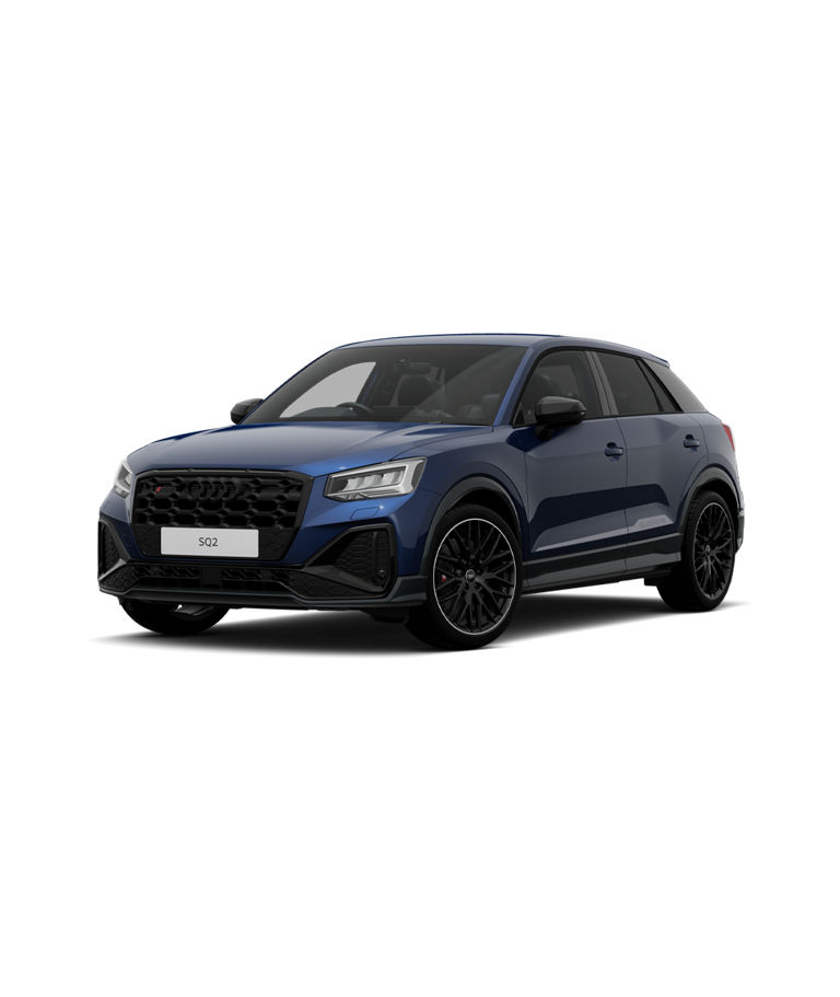 A blue compact SUV black edition trim on a transparent background.