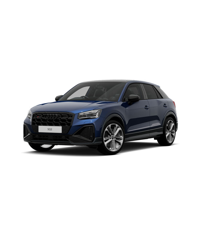 A blue compact SUV vorsprung trim on a transparent background.