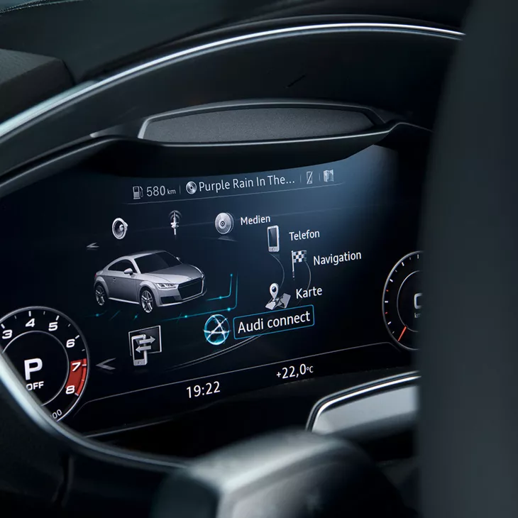 Audi TT digital dashboard.