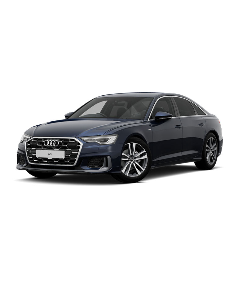 Blue Audi A6 Saloon s-line trim on a transparent background.