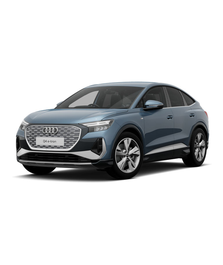 Audi Q4 Sportback on clear background with sline trim.