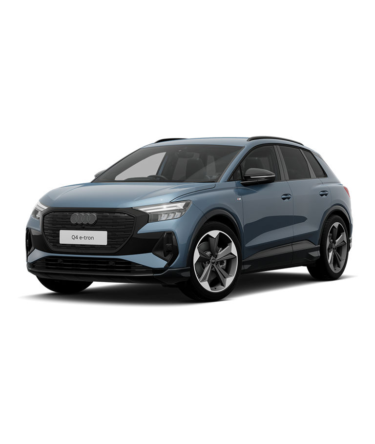 A blue electric SUV black edition trim on a transparent background.