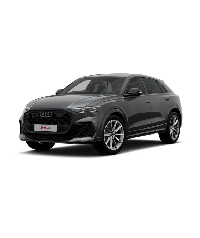Dark grey Audi RS Q8 with trim alloys.