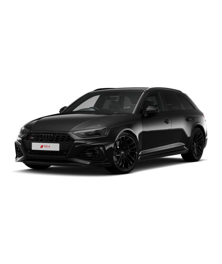 Black Audi RS4 Avant carbon black trim on a transparent background.