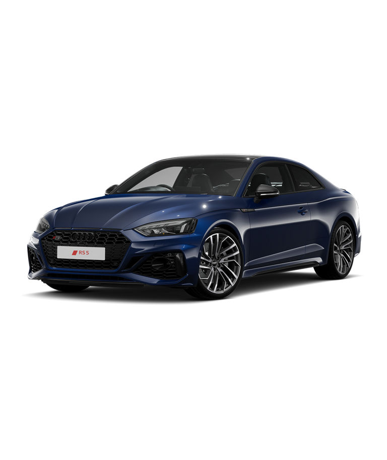 Blue Audi RS 5 Coupe vorsprung trim on a transparent background.