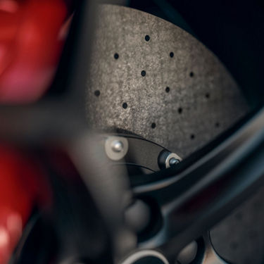 Cut away close-up of brake pad.