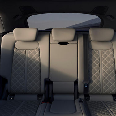  View of grey passenger seats in Audi SQ8 from front of vehicle.
