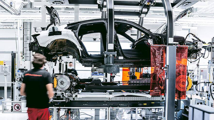 Audi e-tron GT produktionslinje